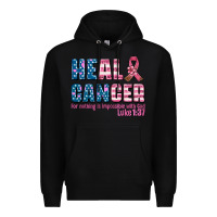 Black heal cancer with cancer ribbon Premium Hoodie - AdoDesignShop