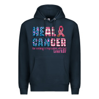 Navy heal cancer with cancer ribbon Premium Hoodie - AdoDesignShop