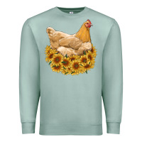 Seafoam chicken with sunflowers Premium Sweatshirt - RanaPortraitStore