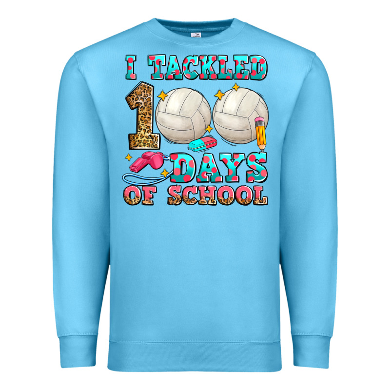 I Tackled 100 Days Of School Volleyball Premium Sweatshirt by Zillion Design Studio | Teevron