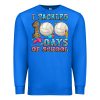 True Royal i tackled 100 days of school volleyball Premium Sweatshirt - Zillion Design Studio