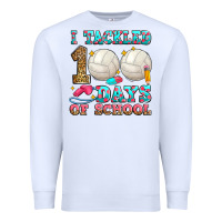 White i tackled 100 days of school volleyball Premium Sweatshirt - Zillion Design Studio