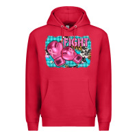 Cardinal fight with boxing gloves and cancer ribbon Premium Hoodie - AdoDesignShop