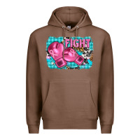 Chestnut fight with boxing gloves and cancer ribbon Premium Hoodie - AdoDesignShop