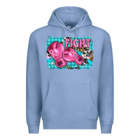 Colony Blue fight with boxing gloves and cancer ribbon Premium Hoodie - AdoDesignShop
