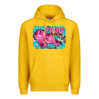 Lemon fight with boxing gloves and cancer ribbon Premium Hoodie - AdoDesignShop