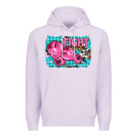 Lilac fight with boxing gloves and cancer ribbon Premium Hoodie - AdoDesignShop