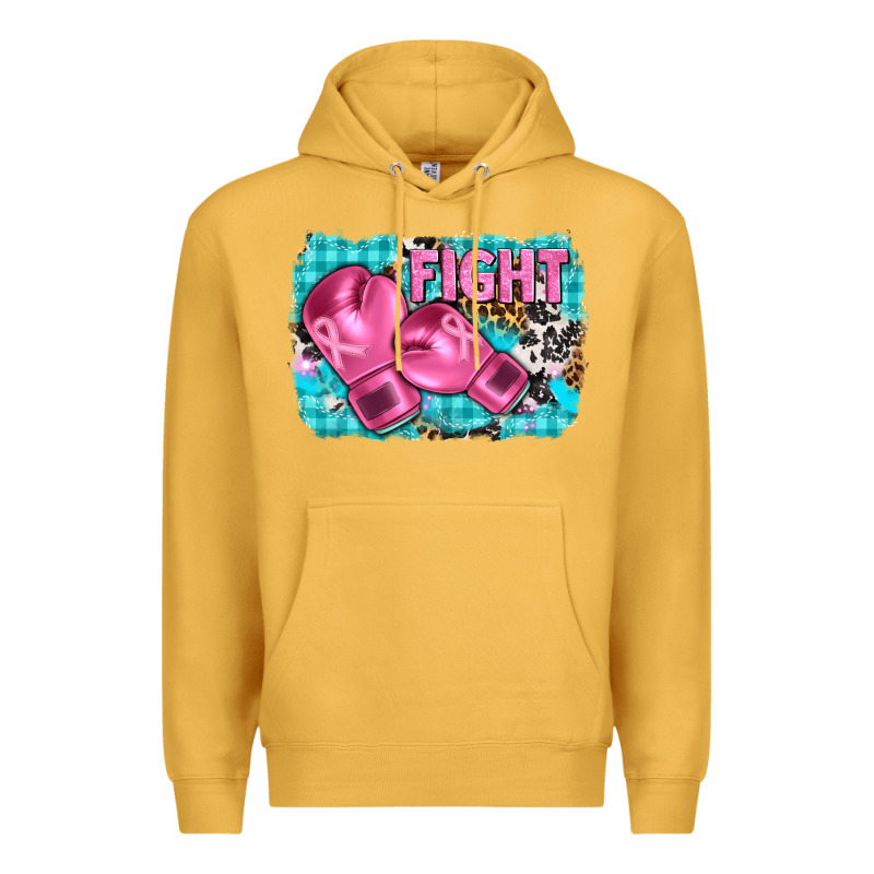 Fight With Boxing Gloves And Cancer Ribbon Premium Hoodie by AdoDesignShop | Teevron