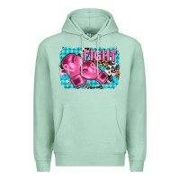 Seafoam fight with boxing gloves and cancer ribbon Premium Hoodie - AdoDesignShop