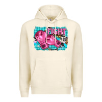 Tofu fight with boxing gloves and cancer ribbon Premium Hoodie - AdoDesignShop