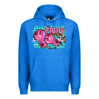 True Royal fight with boxing gloves and cancer ribbon Premium Hoodie - AdoDesignShop