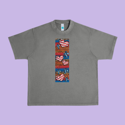 Usa Flag And Cross Penwraps Urban Heavy Tee Designed By Artiststas