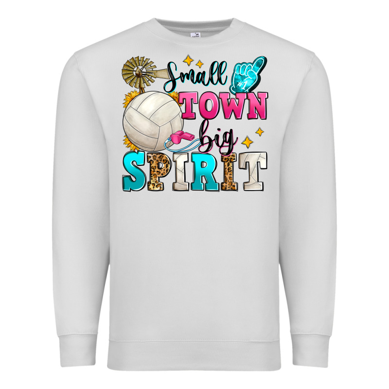 Small Town Big Spirit Volleyball Premium Sweatshirt by Zillion Design Studio | Teevron