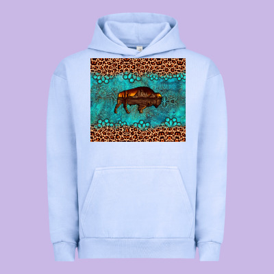Bison Leopard Gemstone Urban Hoodie Designed By Artiststas
