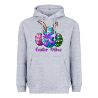 Heather Grey easter bunny ear eggs easter vibes Heavyweight Hoodie - RanaPortraitStore