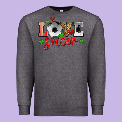 Love Soccer Premium Sweatshirt Designed By Zillion Design Studio
