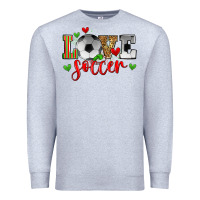 Heather Grey love soccer Premium Sweatshirt - Zillion Design Studio
