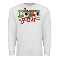 Oatmeal Heather love soccer Premium Sweatshirt - Zillion Design Studio