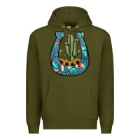 Army Green cactus horseshoe Premium Hoodie - JahusDesignShop