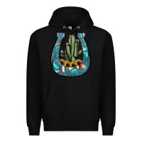 Black cactus horseshoe Premium Hoodie - JahusDesignShop