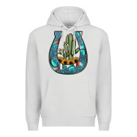 Dove Grey cactus horseshoe Premium Hoodie - JahusDesignShop