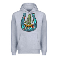 Heather Grey cactus horseshoe Premium Hoodie - JahusDesignShop