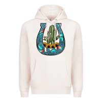 Pale Pink cactus horseshoe Premium Hoodie - JahusDesignShop