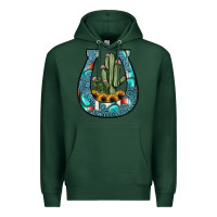 Sports Green cactus horseshoe Premium Hoodie - JahusDesignShop