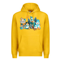 Lemon winter snowman coffee cups Premium Hoodie - AdoDesignShop