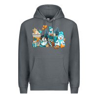 Rock winter snowman coffee cups Premium Hoodie - AdoDesignShop