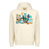 Sandshell winter snowman coffee cups Premium Hoodie - AdoDesignShop