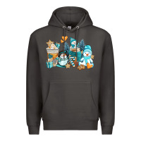 Smoke winter snowman coffee cups Premium Hoodie - AdoDesignShop