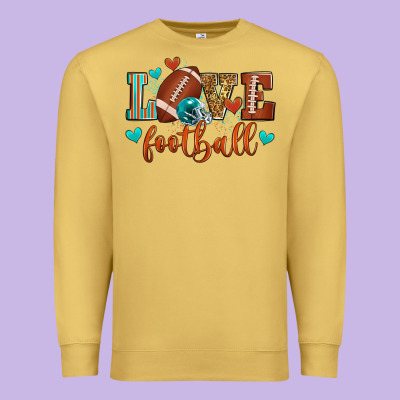 Love Football Premium Sweatshirt Designed By Zillion Design Studio