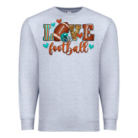 Heather Grey love football Premium Sweatshirt - Zillion Design Studio