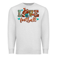 Oatmeal Heather love football Premium Sweatshirt - Zillion Design Studio