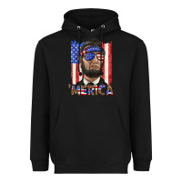 Black merica with lincoln Heavyweight Hoodie - texasbilliewilder
