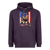 Plum merica with lincoln Heavyweight Hoodie - texasbilliewilder