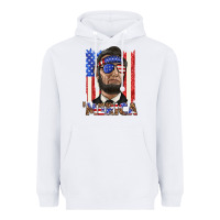 White merica with lincoln Heavyweight Hoodie - texasbilliewilder