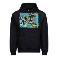 Black turquoise cowhide leopard background Urban Hoodie - AdoDesignShop