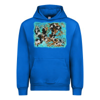 Cobalt turquoise cowhide leopard background Urban Hoodie - AdoDesignShop