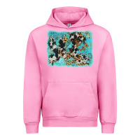 Fuchsia Pink turquoise cowhide leopard background Urban Hoodie - AdoDesignShop