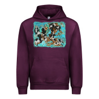 Mauve Wine turquoise cowhide leopard background Urban Hoodie - AdoDesignShop