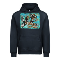 Navy turquoise cowhide leopard background Urban Hoodie - AdoDesignShop