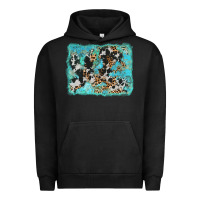 Pigment Black turquoise cowhide leopard background Urban Hoodie - AdoDesignShop