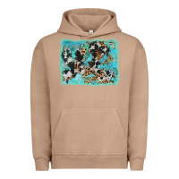 Pigment Burro turquoise cowhide leopard background Urban Hoodie - AdoDesignShop