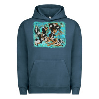 Pigment Midnight Navy turquoise cowhide leopard background Urban Hoodie - AdoDesignShop