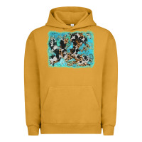 Pigment Peanut Butter turquoise cowhide leopard background Urban Hoodie - AdoDesignShop