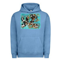 Pigment Pebble Blue turquoise cowhide leopard background Urban Hoodie - AdoDesignShop