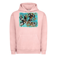 Pigment Salmon turquoise cowhide leopard background Urban Hoodie - AdoDesignShop
