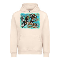 Sandshell turquoise cowhide leopard background Urban Hoodie - AdoDesignShop